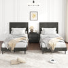 Twin size velvet bed frame with chevron headboard in gray, featuring adjustable height and sturdy wooden slats for.