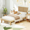 Twin/Full/Queen Size Bed Frame with Rattan Headboard-Twin Size - Gallery View 1 of 10