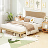 Twin/Full/Queen Size Bed Frame with Rattan Headboard-Queen Size - Gallery View 1 of 10