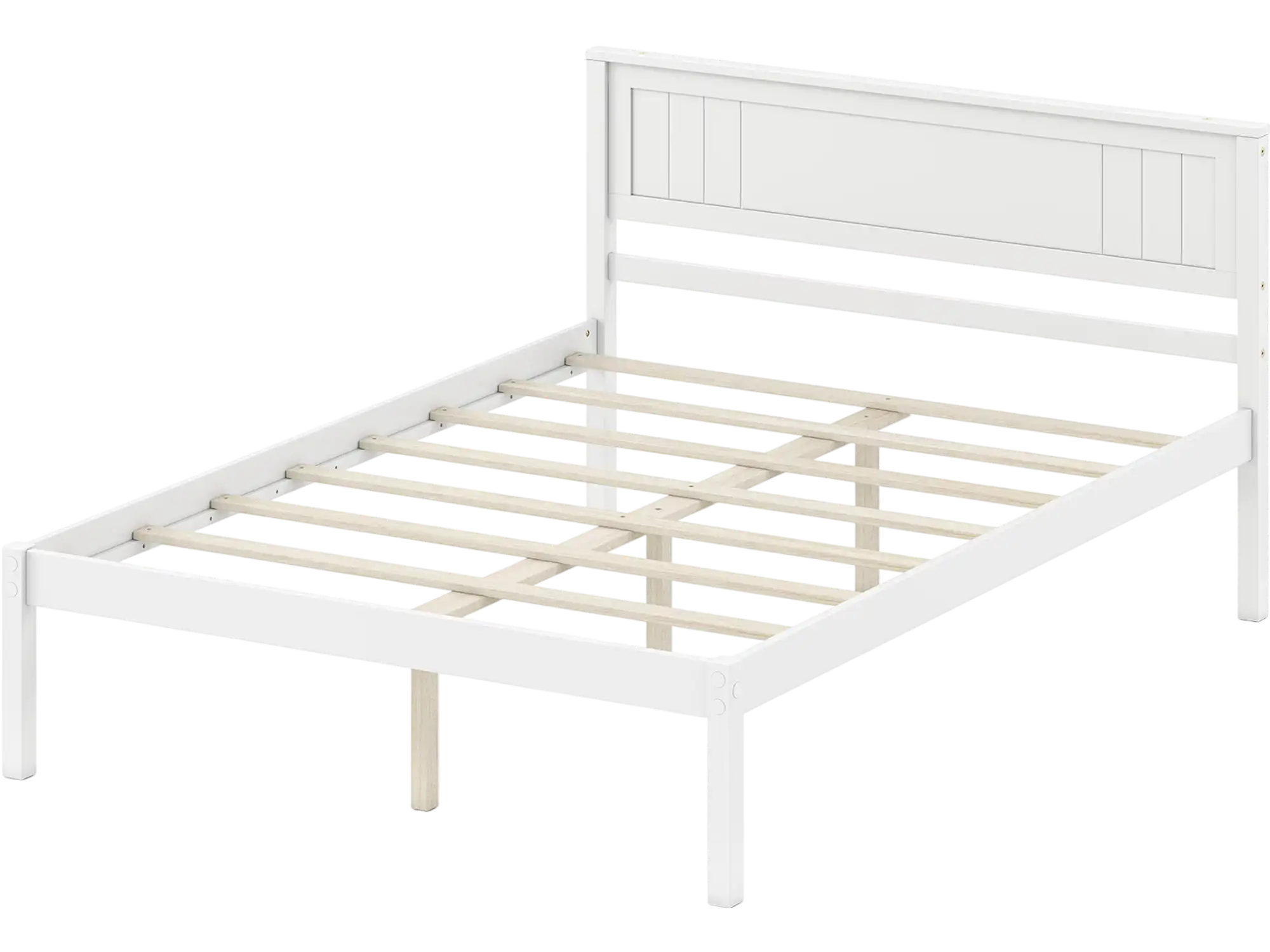 Costway Wooden Bed Frame with Headboard & Slat Support 53111313 New