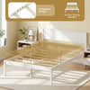 Full size sturdy wooden bed frame with headboard, slat support, and 12" under bed storage for a tidy room.