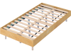 Twin/Full/Queen size floating bed frame with RGB LED lights and wooden slats, ideal for stylish bedroom decor.