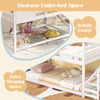 Under-bed space of the Twin House Bed with Stairs, offering extra sleeping space and an activity center for kids.