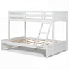 Twin Over Full Bunk Bed with 3-Step Ladder and Full-Length Guardrails-White - Gallery View 1 of 1