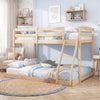 Twin Over Full Bunk Bed Low Floor Bunk Bed Frame-Natural - Gallery View 1 of 11