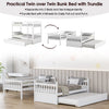 Costway Bed Frame Twin Over Twin Bunk Bed with Pull-out Trundle and Ladder New