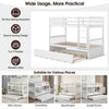 Costway Bed Frame Twin Over Twin Bunk Bed with Pull-out Trundle and Ladder New