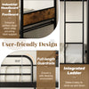 Twin over twin bunk bed with trundle, integrated ladder, and full-length guardrails for safe and stable sleeping.