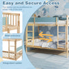 Costway Twin Over Twin Bunk Bed with Ladder and Full-length Guardrails New