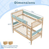Costway Twin Over Twin Bunk Bed with Ladder and Full-length Guardrails New