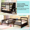 Costway Twin Over Twin Bunk Bed with Storage Stairs and Drawers New