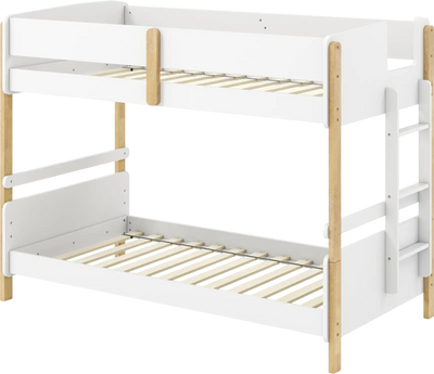 Costway Twin Over Twin Wood Bunk Bed Convertible 2 Twin Beds w/ Ladder 87672615 New