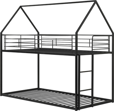 Costway Twin Over Twin Metal Bunk Bed Roof Ladder 33305465 New