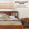 Wooden platform bed with stylish walnut finish and elegant headboard, ideal for enhancing bedroom aesthetics.