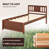 Twin size wooden platform bed frame with walnut finish, slatted support, and 440 lbs weight capacity for stylish.