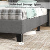 Twin size bed frame with button tufted wingback headboard and 5" under-bed storage space for convenient organization.