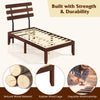 Twin size bed frame with retro headboard, natural wood material, and rubber wood legs for strength and durability.