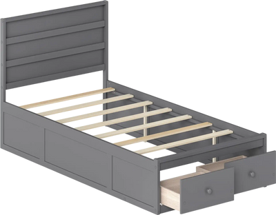Costway Twin Bed Frame w/ Storage Drawers Headboard 31327609 New
