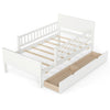 Twin Size Bed Frame with Detachable Guardrails White - Gallery View 1 of 1