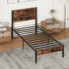 Full/King/Queen/Twin Size Bed Frame with High Headboard and Mute Bar-Twin Size - Gallery View 1 of 10