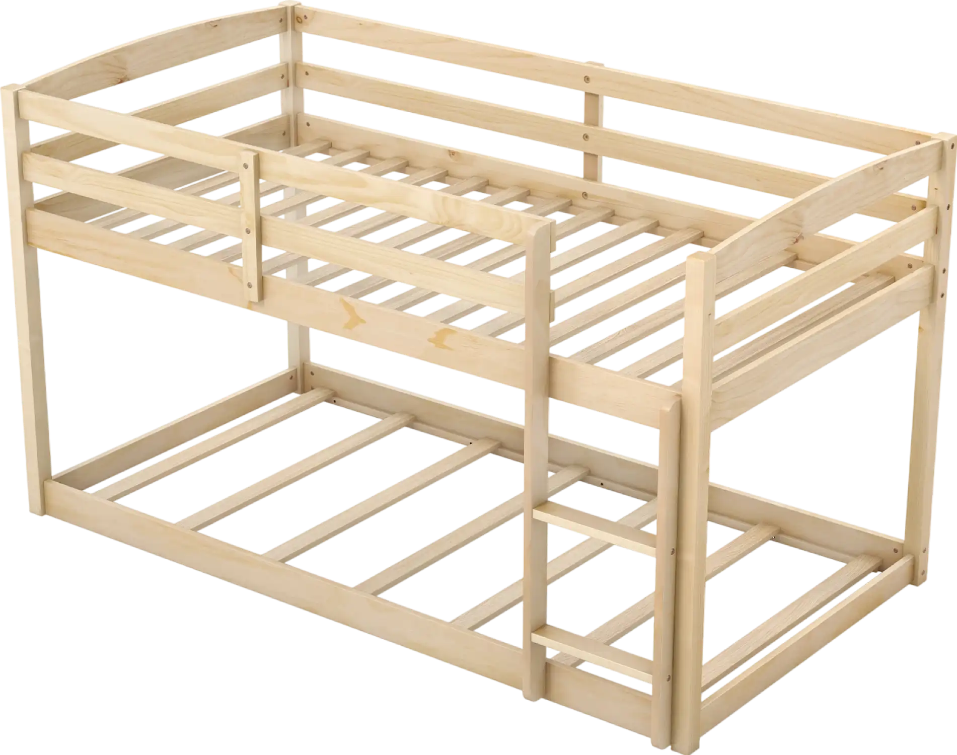 Costway Twin Size Bunk Bed With Integrated Ladder High Guardrails New