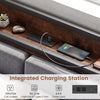 Twin size daybed with trundle and rustic brown metal frame featuring an integrated charging station and ambient RGB LED.