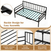 Adjustable metal twin size daybed with charging station, LED light, and sturdy guardrails for versatile use in any room.