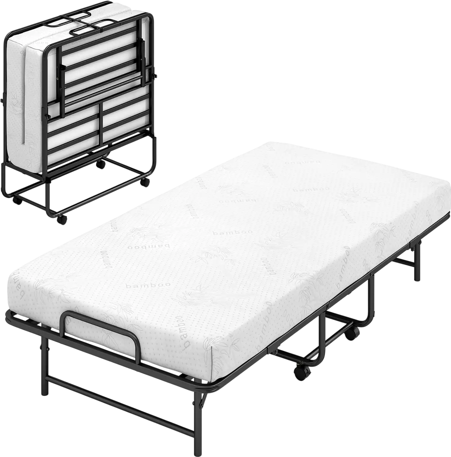 Costway Twin Folding Rollaway Guest Bed w/ 5