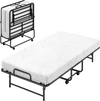 Twin Size Folding Bed with 5-Inch Mattress Rollaway Guest Bed with Memory Foam Mattress
