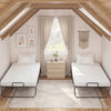 Twin size folding bed with 5-inch gel memory foam mattress and metal frame, perfect for guest rooms or apartments.