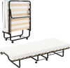 Twin Size Folding Bed with Foam Mattress and Lockable Wheels