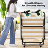 Twin size folding bed with lockable wheels, featuring a high-density foam mattress for easy mobility and support.
