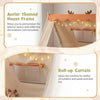 Antler themed house frame with roll-up curtain for the Twin Size House Floor Wood Bed, perfect for cozy children's.