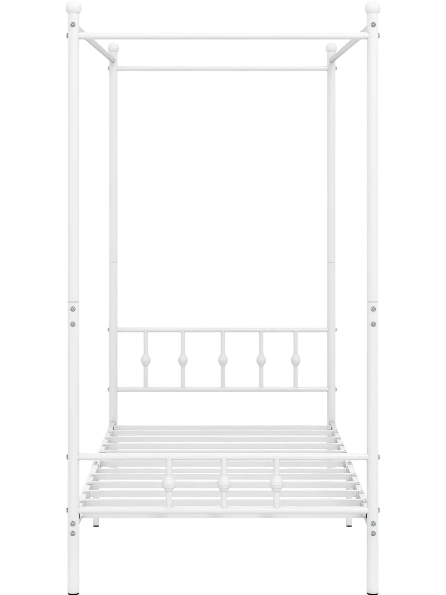 Costway Twin Metal Canopy Bed Frame with Headboard Footboard 14377787 New