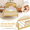 Twin size kids Montessori bed with sturdy wooden construction, featuring 10 robust plywood slats for even weight.