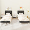 Twin size upholstered platform bed frame with high headboard, featuring faux linen fabric and a modern design for easy.