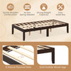 14-inch twin wood platform bed frame in espresso with sturdy slats, solid rubber wood legs, and ample under-bed storage.