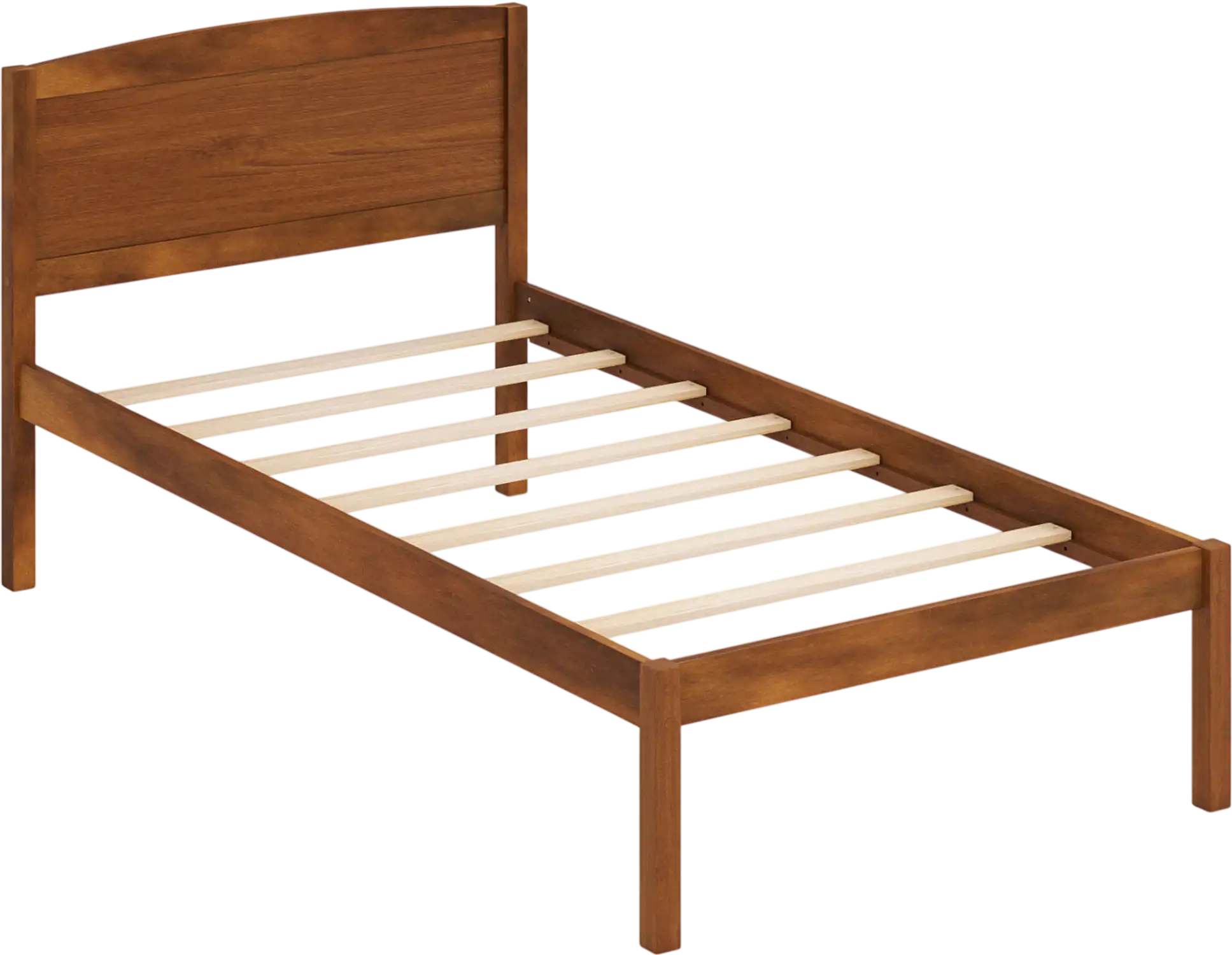Costway Twin Wooden Platform Bed Frame Curved Headboard 46219904 New