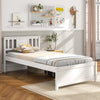 Wooden Platform Bed with Headboard and Wood Slat Support White-Twin Size - Gallery View 1 of 11