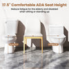 Two-piece round toilet with 17.5" ADA comfort height seat, designed for enhanced bathroom comfort and easy installation.