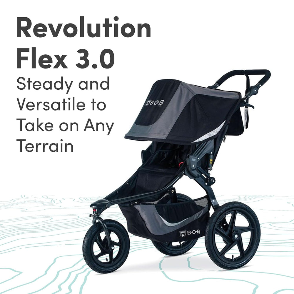 Bob Gear Revolution Flex 3.0 Jogging Stroller Single Seat All-Weather Graphite Black New