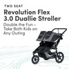 Bob Gear Revolution Flex 3.0 Duallie Jogging Stroller Double Seat All-Weather Graphite Black New