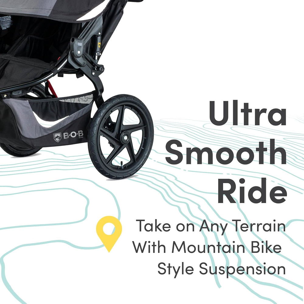Bob Gear Revolution Flex 3.0 Duallie Jogging Stroller Double Seat All-Weather Graphite Black New