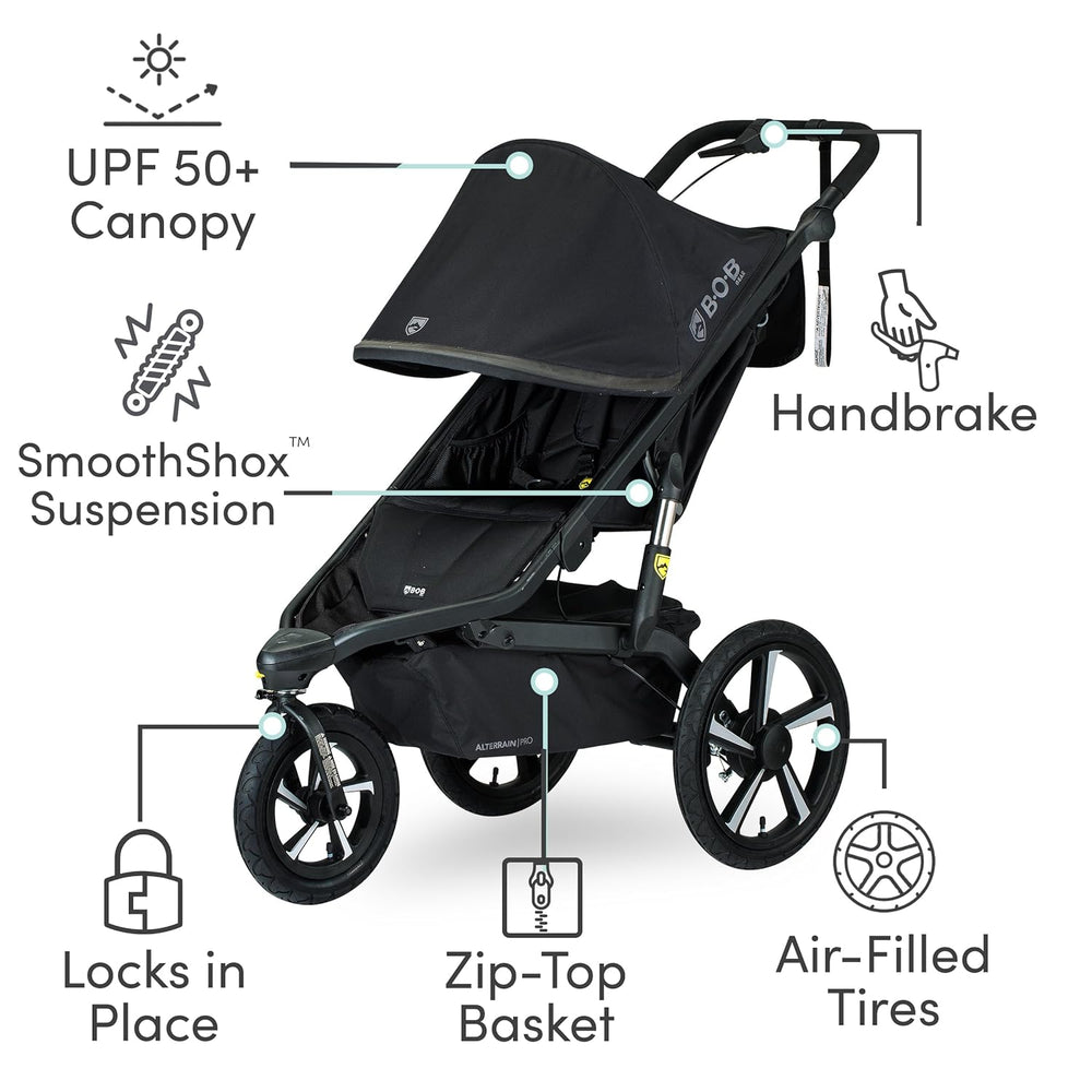 bob rain cover stroller Bob Gear Alterrain Pro Jogging Stroller SmoothShox All-Weather Black U – FactoryPure