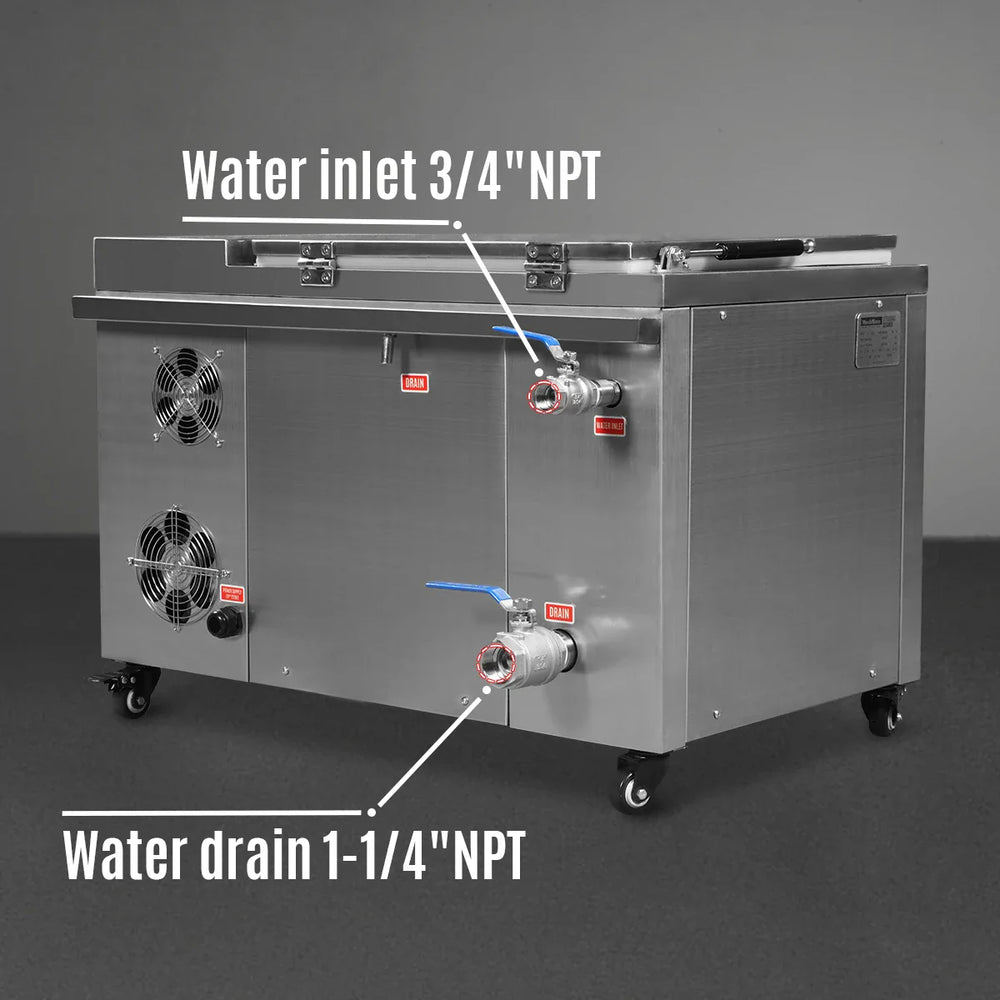 12 Gal / 47 L Heavy Duty Industrial Ultrasonic Parts Washer, 28kHz 9 Transducers , SS304 Tank, 6.6kW Heater, 208–240V 1 Phase Power