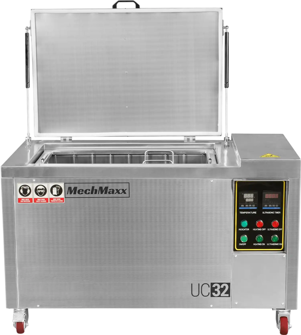 32 Gal / 120L Heavy Duty Industrial Ultrasonic Parts Washer, 28kHz 20 Transducers , SS304 Tank, 6.6kW Heater, 208–240V 3 Phase Power