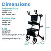 Journey UPWalker Premium Lite Backsaver Rollator Walker 300 lbs. Capacity 4 Wheels 08979 New