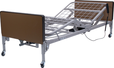 Graham-Field Patriot Semi-Electric Homecare Bed with Foam Mattress and Full Rails US0208-RFPKG New