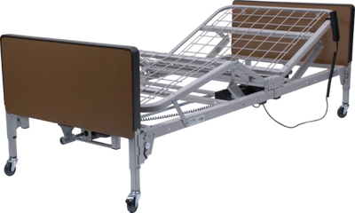 Graham-Field Patriot Semi-Electric Homecare Bed with Foam Mattress and Full Rails US0208-RFPKG New