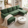 U-shaped Sectional Couch with Double Chaise for Living Room-Green - Gallery View 1 of 10